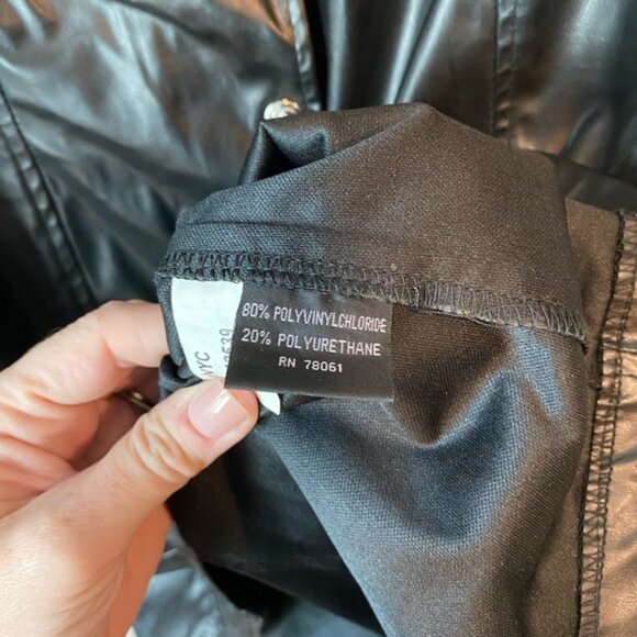 Vintage EUC Tripp NYC Black PVC Pleather Vegan Leather Fetish Dress XL Goth Punk - Picture 6 of 6